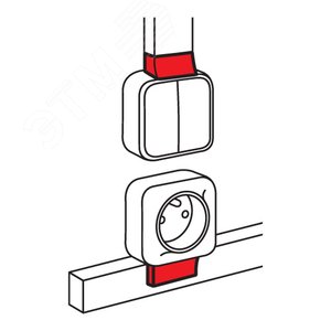 Адаптер QUTEO для кабель-канала 15x10мм