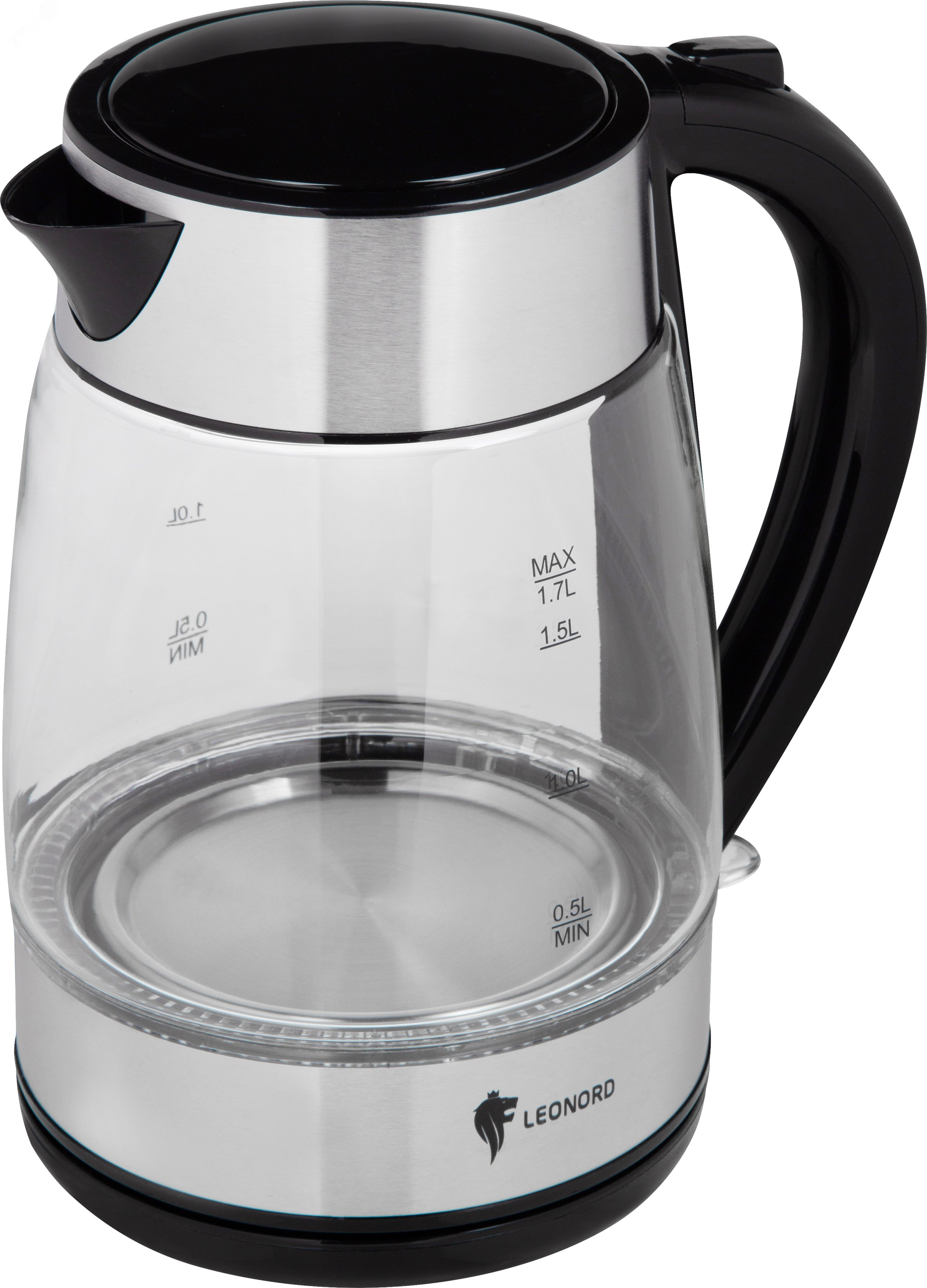 Чайник электрический LE-1513 на 1,7 л, материал стекло, пластик