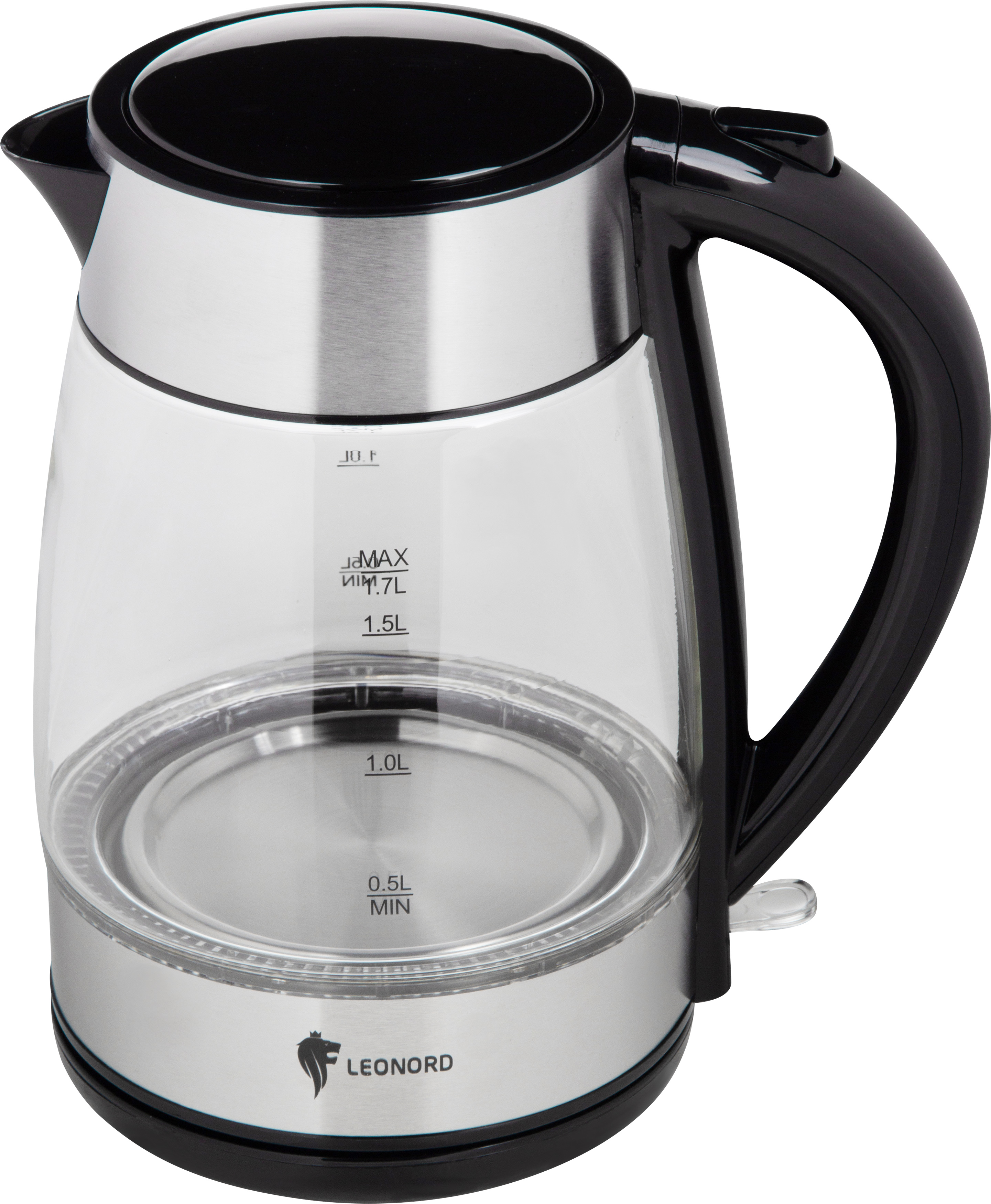 Чайник электрический LE-1513 на 1,7 л, материал стекло, пластик