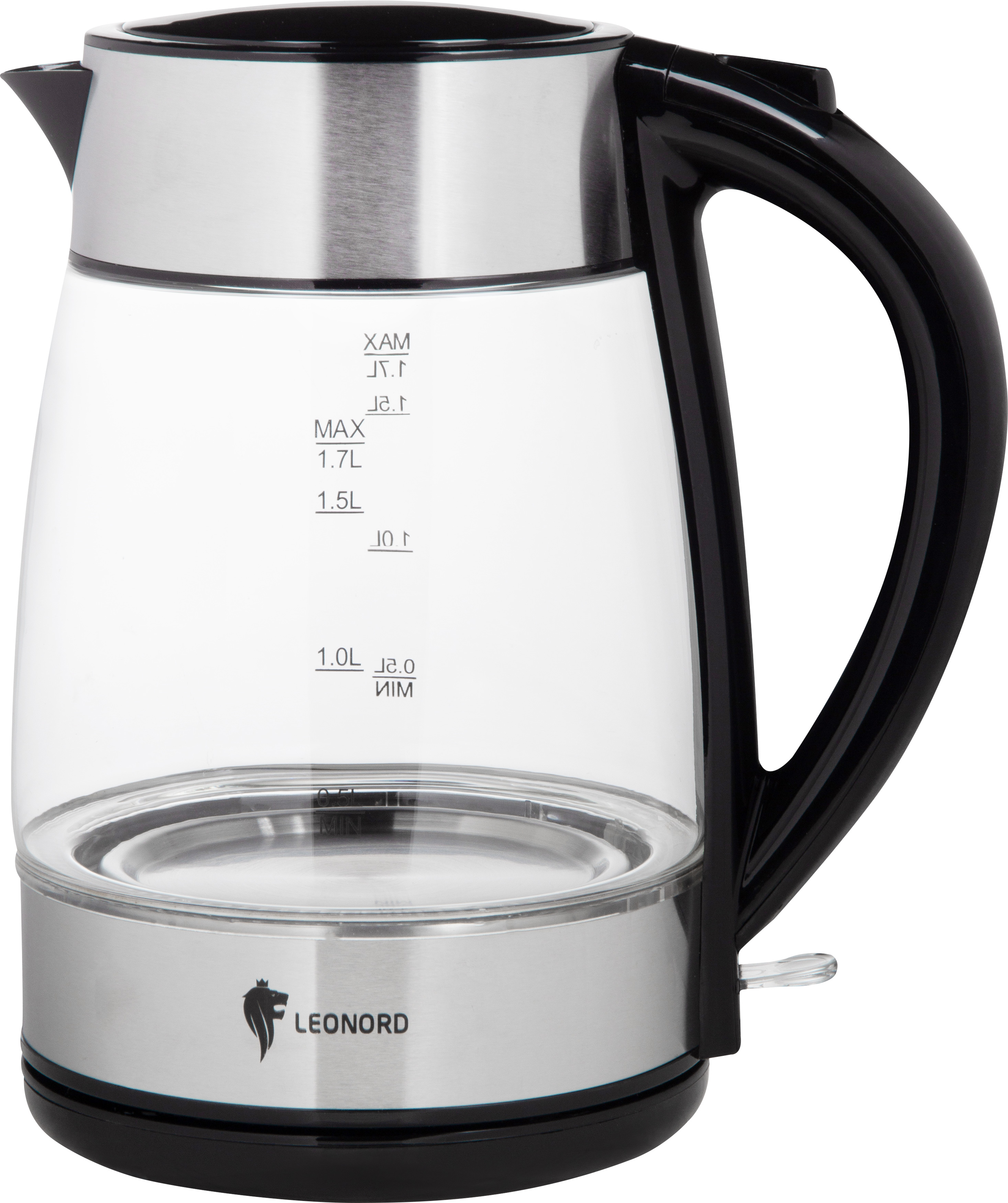 Чайник электрический LE-1513 на 1,7 л, материал стекло, пластик