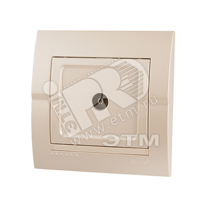 DERIY Розетка ТВ оконечная жемчужно-белая металлик