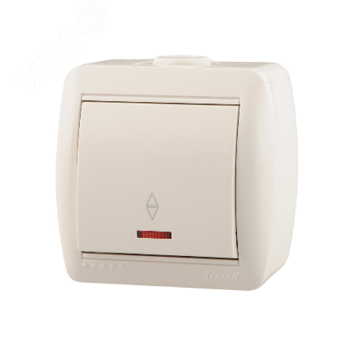 Ната Выключатель проходной с подсветкой белый