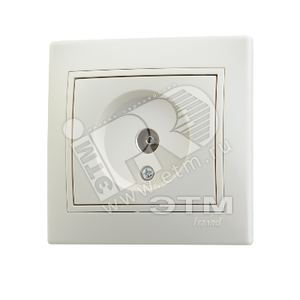 MIRA Розетка телевизионная TV проходная бежевая с вставкой