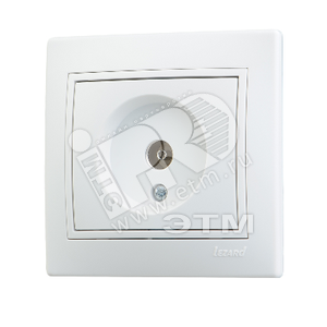 MIRA Розетка телевизионная ТV проходная белая с вставкой