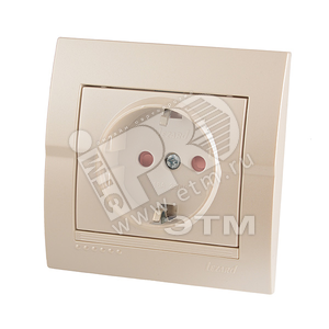 DERIY Розетка с защитой от детей ПБТ жемчужно-белая металлик