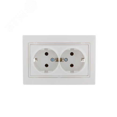 MIRA Розетка двойная с заземлением белая