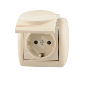 HATA Розетка с заземлением с крышкой