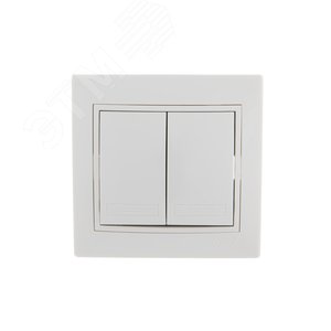 MIRA Выключатель двухклавишный белый с белой вставкой