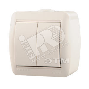 HATA Выключатель двухклавишный белый