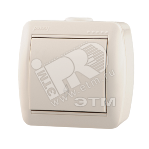 Выключатель одноклавишный, проходной, белый