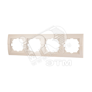 DERIY Рамка 4-ая горизонтальная жемчужно-белая металлик