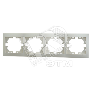 MIRA Рамка 4 поста горизонтальная бежевая без вставок