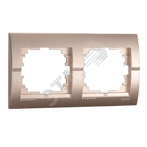 DERIY Рамка 2-ая горизонтальная светло-коричневая металлик