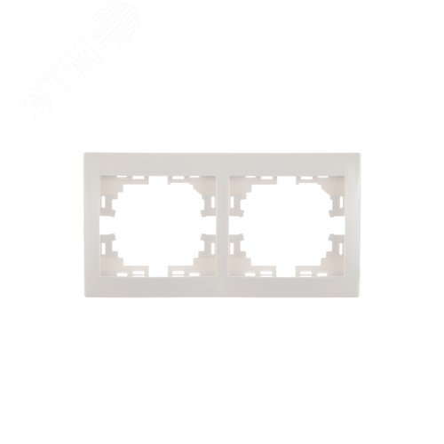 MIRA Рамка 2 поста горизонтальная белая без вставок