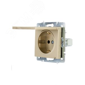 VESNA Розетка с/з с крышкой ПБТ золото