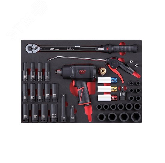 Набор пневмоинструмента 1/2" с принадлежностями, ложемент, 41 предмет MIGHTY SEVEN NC-4255QA