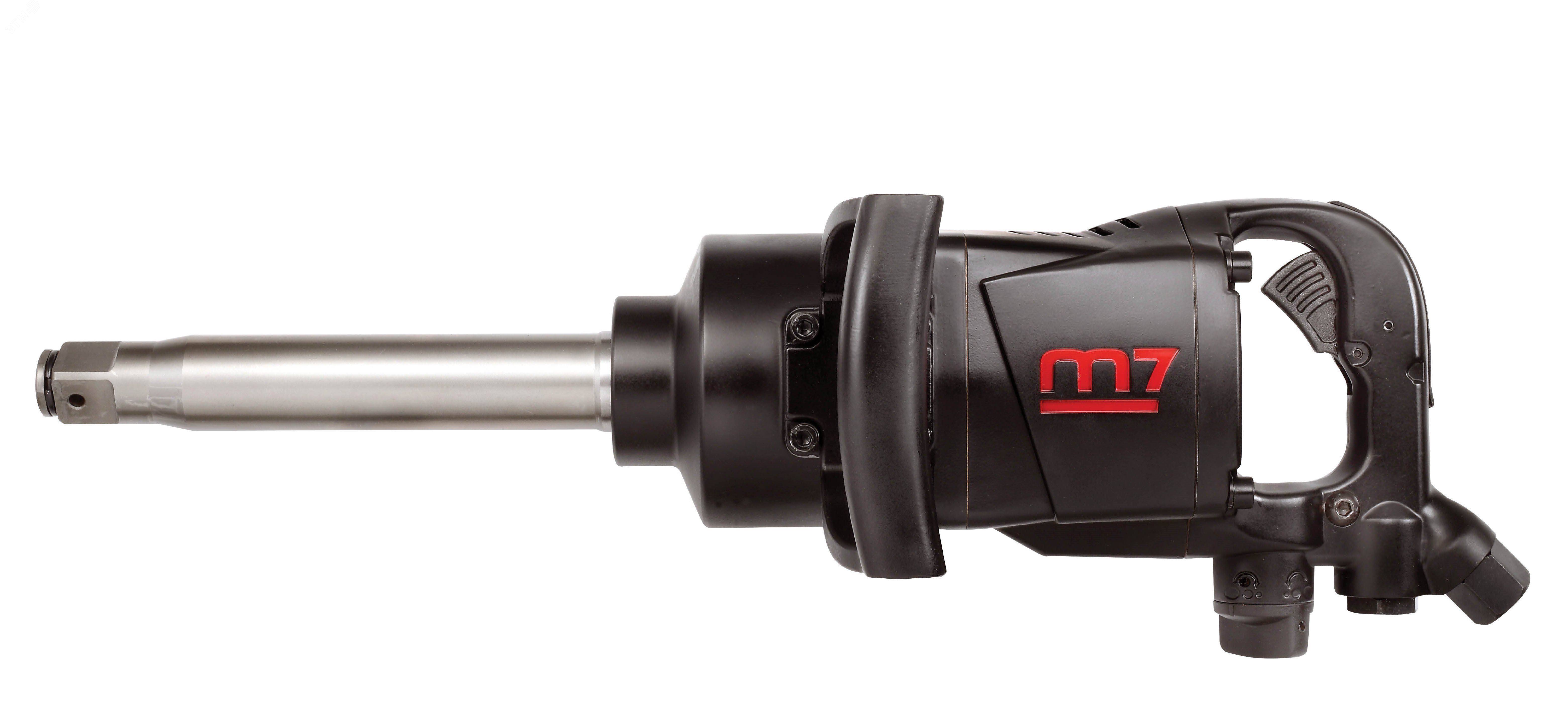 Гайковерт пневматический ударный 1", 2441 Нм, удлиненный, в комплекте 5 торцевых головк MIGHTY SEVEN PNC-8343-8