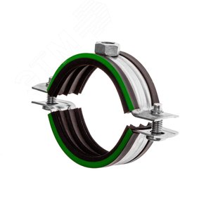 Хомут сантехнический Mayer д/труб 1  1/4' (39-46мм) гайка М8 и уплотн. с зел.полосой
