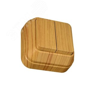 Выключатель двухклавишный наружный дуб