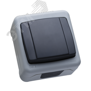 Выключатель одноклавишный IP55 герметичный серый (винтовой зажим)