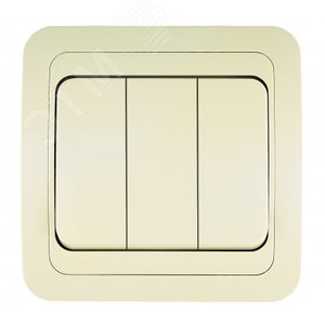 Mimoza Выключатель трехклавишный кремовый