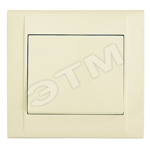 Выключатель одноклавишный, проходной, бежевый
