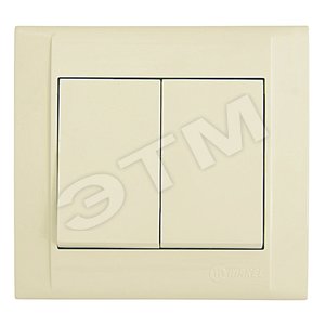 Defne Выключатель двухклавишный бежевый