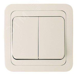Mimoza Выключатель двухклавишный бежевый