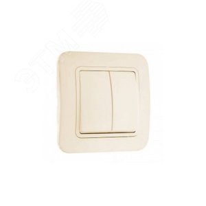 Lillium Выключатель двухклавишный бежевый
