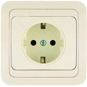 Mimoza Розетка с заземлением бежевая/бежевая