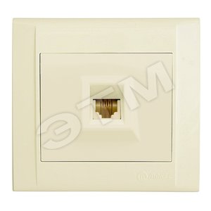 Defne Розетка телефонная TF евро бежевая