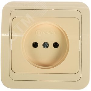 Mimoza Розетка без заземления (керамика) бежевая
