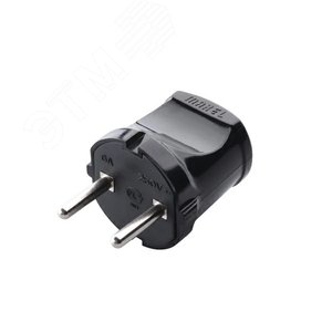 Вилка без заземления черная