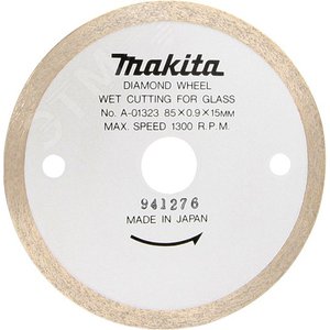 Диск алмазный сплошной по стеклу 85x15x0,9x4 мм (мокрый рез)