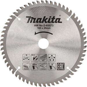 Пильный диск универсальный для алюминия/дерева/пластика, 165x20x2.2/1.4x60T