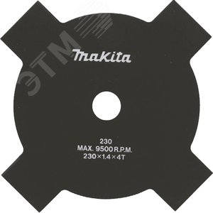 Нож для травы, 4-зубца, d- 230x25,4мм