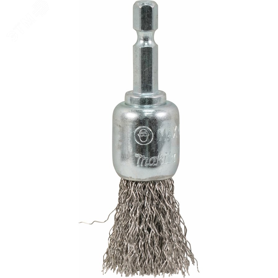 Щетка проволочная кистевая (d19 мм, толщина проволоки 0.3 мм, гофрированная, нержавеющая сталь, 1/4'')