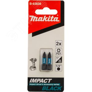 Насадка бита Impact Black PZ1, 25 мм, C-form, 2 шт.