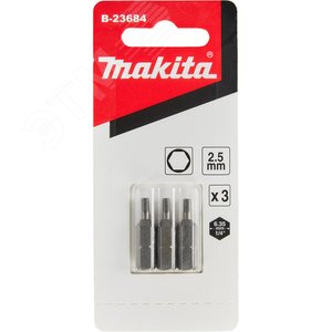 Насадка бита HEX2.5, 25 мм, C-form, 3 шт.