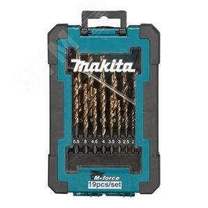 Сверла M-force набор 19 шт (1-10 мм, шаг 0.5 мм)
