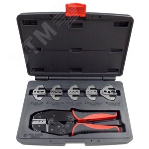 Кримпер храповичный для обжима изолированных наконечников, 7 предметов, кейс МАСТАК 106-40007C
