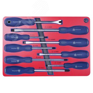 Набор отверток силовых, ложемент, 9 предметов МАСТАК 5-4009D