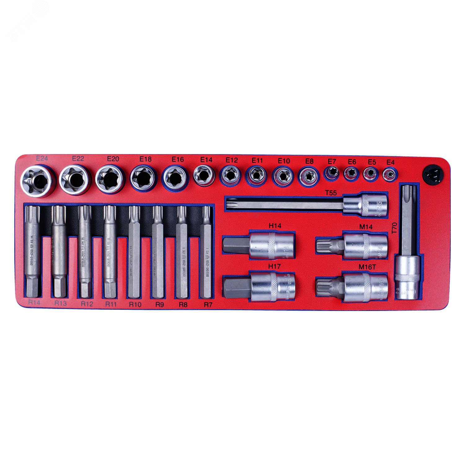 Набор торцевых насадок и головок Torx, ложемент, 28 предметов МАСТАК 5-03428