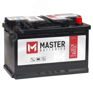 Аккумулятор автомобильный MASTER BATTERIES 75Ah R+
