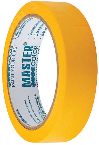 Лента малярная золотистая, рисовая бумага, термостойк. до 100град.C, УФ-стойкость до 30 дней, 24 мм х 25 м