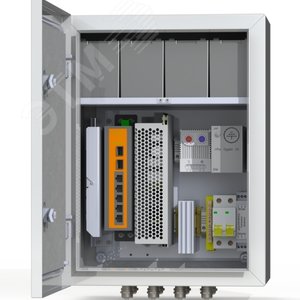 Узел коммутационный 4хPoE, 2хSFP, 4хSC, АКБ 4х12В, 7А/ч, IP66, 300х400х210 мм