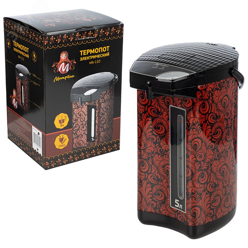Термопот МА-110 на 750 Вт, объемом 5 л, с рисунком