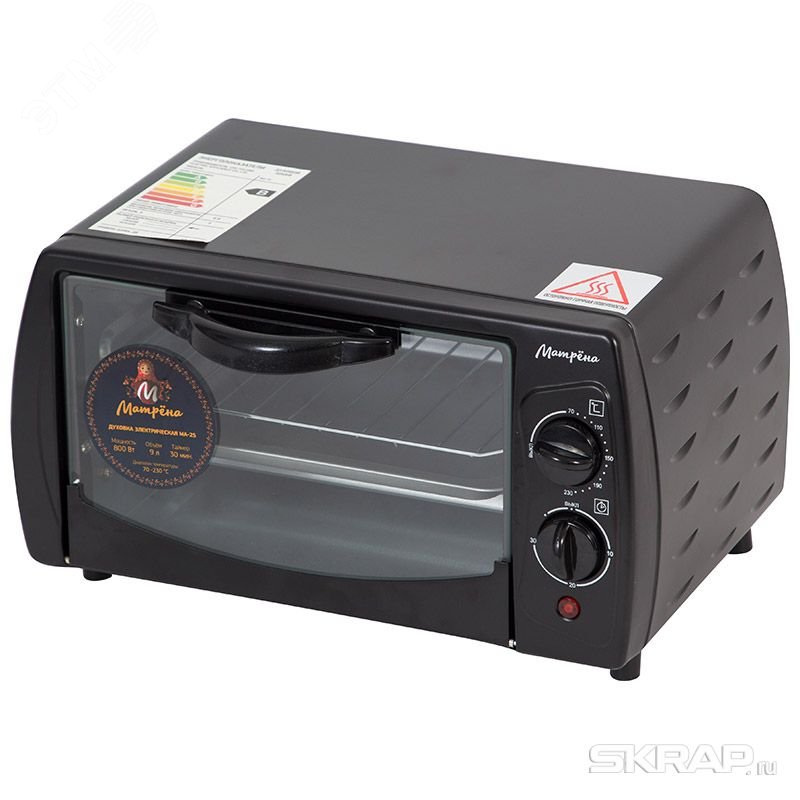 Духовка электрическая МА-25  объемом 9 л, цвет черный