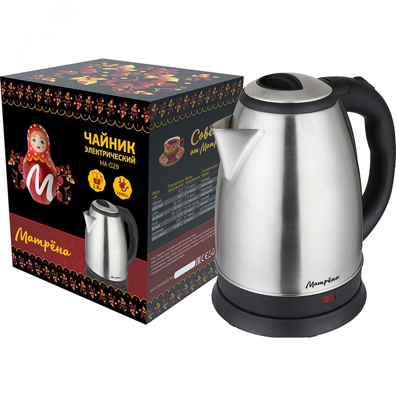 Чайник электрический стальной МА-029 на 1.8 л