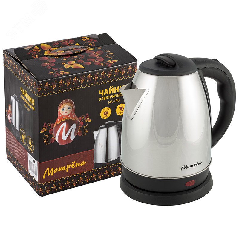 Чайник электрический стальной MA-198 на 1.8 л